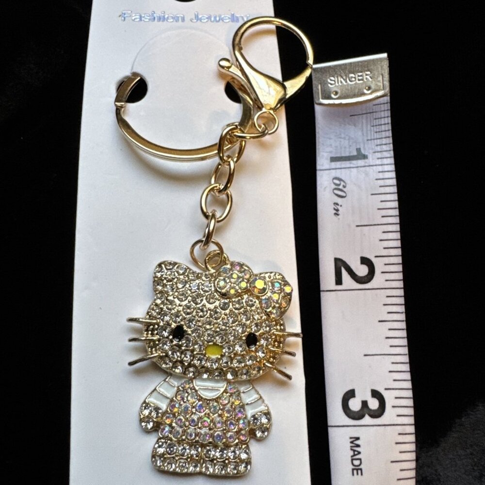 Kitty Bag Keychain Cute Hello Kitty Rhinestone Bag Charm Rhinestone Keyring New